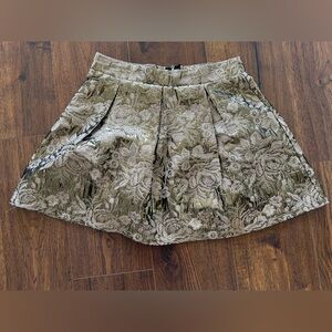 Floral Brocade Skirt in Gold and Silver